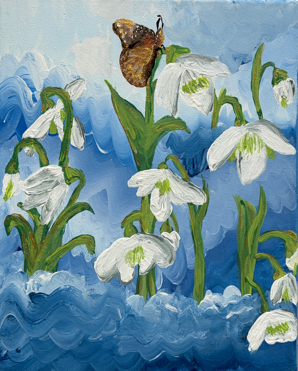 Snowdrop Through Snowfall Print